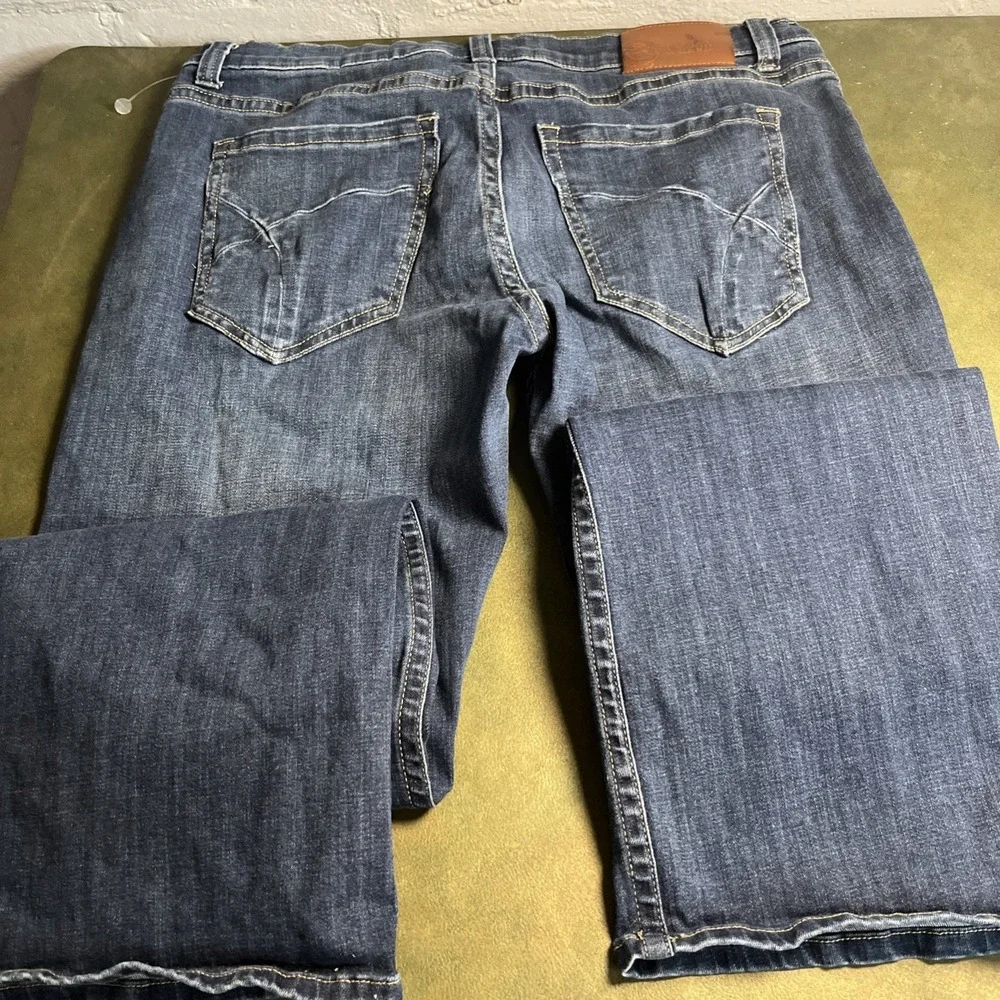 Seeded & Sewn Noah Medium Wash Denim Relaxed Straight Leg Jeans 34x32 Mens‎
